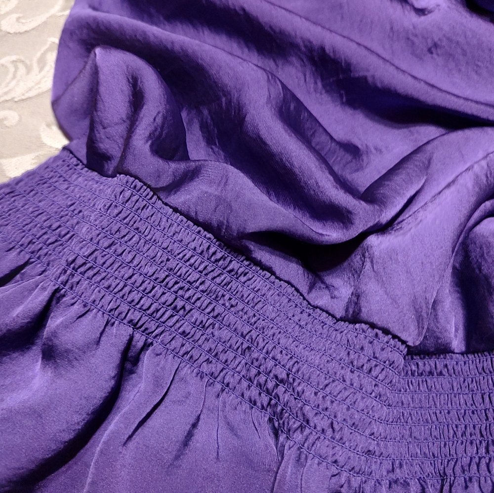 💜🪻💜 Sultry Rich Amethyst Purple Silky Satin Drape Neck Camisole Tank Top - XL - Picture 4 of 15